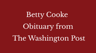 Betty Cooke Obituary from the Washington Post